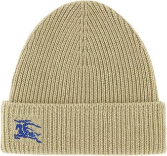 Burberry Geribbelde Kasjmier Beanie - Dames - Hoeden - Groen - ONE Size - Kasjmier - Accessoires