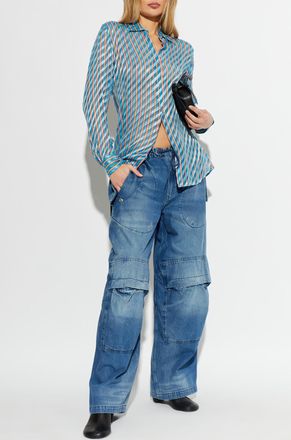 Alexander Wang Wide-leg Jeans, Womens, Blue