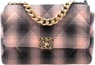 Chanel Pre-owned 19 Schoudertas - Dames - Vintage Schoudertas - Roze - ONE Size - Katoen - Vintage