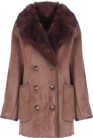 Betta Corradi Jas van imitatiebont - Bruin