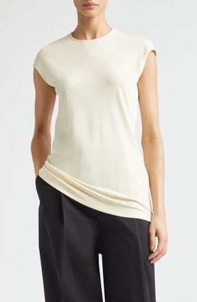 Toteme Everyday Fluid Jersey Top in Ecru at Nordstrom, Size X-Large