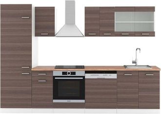 Vicco Cucina componibile R-Line, Grigio prezioso/bianco, 300 cm, pl Rovere