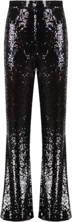 Nili Lotan Sequined Broeken - Dames - Wijde Broeken - Zwart - M - Polyester - Broeken