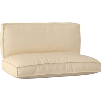 vidaXL Juego De Cojines De Paleta 2 Pcs Beige 120 X 80 X 12 Cm Vidaxl