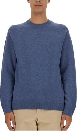 Paul Smith Trui met ronde hals - Heren - Ronde hals truien - Blauw - XL - Wol - Truien & Vesten
