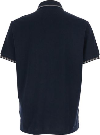 Emporio Armani Mens Polo Shirt Two-Tone Collar Blue Cotton T-Shirts And Polos