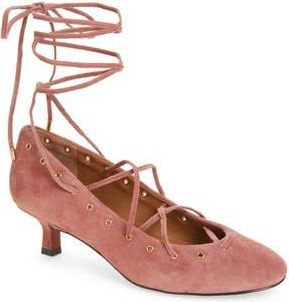 Madewell Remy Wraparound Ankle Strap Kitten Heel Pump in Rosy Mauve at Nordstrom Rack, Size 10.5