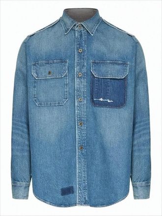 Maison Margiela Denim Long-Sleeve Shirt With Classic Collar And Chest Pockets