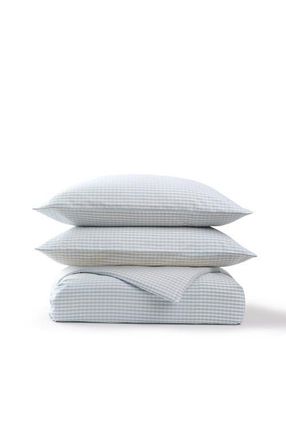 Christy Gingham Yarn Dye Airy Cotton Duvet Cover Sets in Blue at Nordstrom, Size Queen