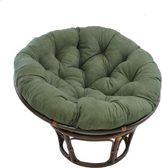 International Caravan Inc Rattan 42-Inch Papasan Chair with Micro Suede Cushion