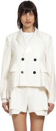 sacai Wool Suiting x Denim Blazer