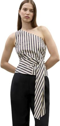 Rebecca Taylor Isla Stripe Poplin Top in Cream Stripe at Nordstrom, Size 10