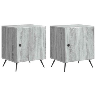 vidaXL Armario De Noche 2 Pcs Gris Sonoma 43 X 34,5 X 50 Cm Vidaxl