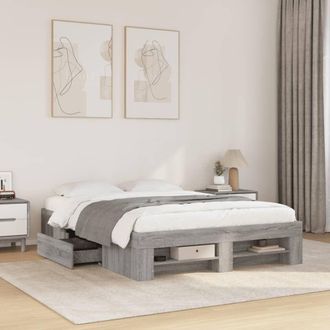 Berkfield Home Bed Frame without Mattress Grey Sonoma 140x190 cm Engineered Wood