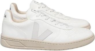 Veja Witte Leren Sportieve Sneakers - Heren - Sneakers - Wit - 41 EU - Katoen - Schoenen