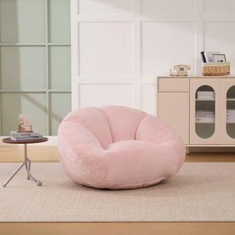 Direct Wicker Bean Bag Chair, Shell-Shaped Bean Bag Couch with Removable Cover in Pink | Size: 1 Pack