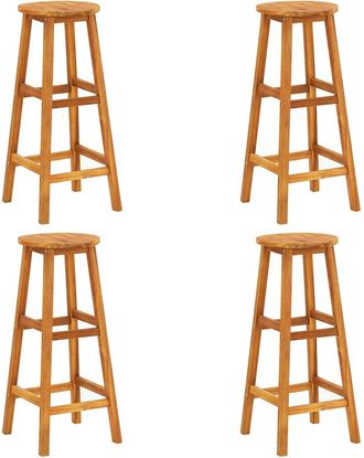 vidaXL Taburetes De Cocina 4 Unidades Madera Maciza De Acacia Vidaxl