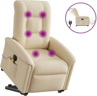 vidaXL Vidaxl - Sill&oacute;n De Masaje El&eacute;ctrico Reclinable Elevable Tela Crema