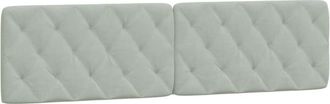 vidaXL Cabecero De Cama Acolchado Terciopelo Gris Claro 193 Cm Vidaxl