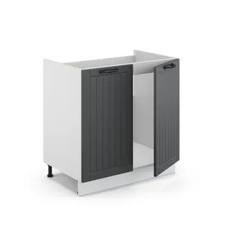 Vicco Armario Bajo Para Fregadero Fame-line, Antracita Casa De Campo, 80 Cm, Et Roble Vicco
