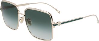 Ferragamo Green Gradient Square Ladies Sunglasses SF317S 750 57