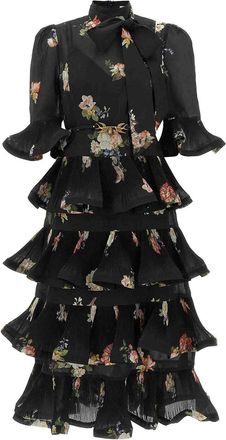 Zimmermann Pleated Sleeved Dress