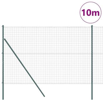 Berkfield Home Green Euro Fence with 7 Posts 1.5x10 m Galvanised Steel Green