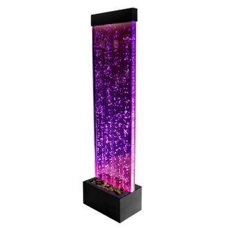 PRIMROSE Bubble Water Wall Water Feature with Colour Changing LEDs Indoor 150cm in Black