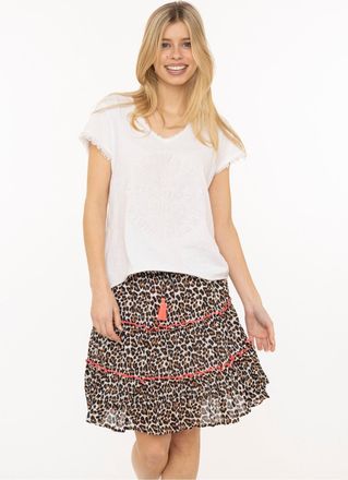 Zwillingsherz Minirock ZWILLINGSHERZ Classic Leo, Damen, Gr. L/XL, beige, Obermaterial: 100% Baumwolle, R&ouml;cke Minirock