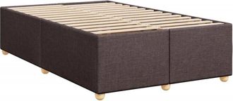 vidaXL Vidaxl - Bed Frame without Mattress Dark Brown 120x190 cm Small Double Fabric
