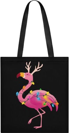 Generic Christmas-flamingo Tote Bag for Women Men Shoulder Bags Purses Pouch Handbags