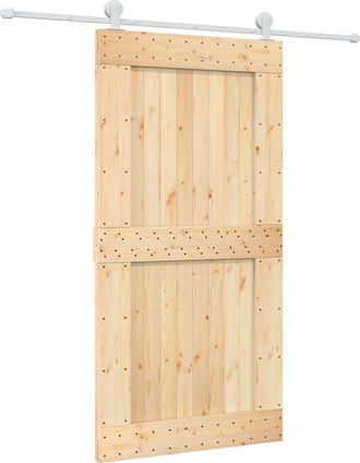 vidaXL Puerta Corredera Natural Y Blanco Vidaxl