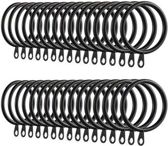 OEM Anillas Negras Para Cortinas - Hierro Resistente - Juego De 60