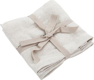 KASANOVA Set 2 tovaglioli 40x40 cm scritta Quotes tortora
