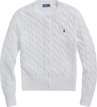 Ralph Lauren Gebreid katoenen vest - Dames - Vesten - Wit - M - Katoen - Truien & Vesten