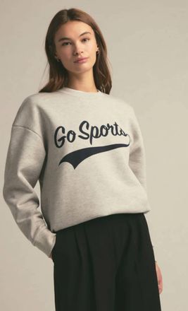 Favorite Daughter Go Sports Sweatshirt In Heather Grey