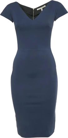 Victoria Beckham Abito corto con scollo a V - Blu