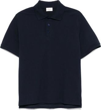 Saint Laurent Blue Logo embroidery polo shirt