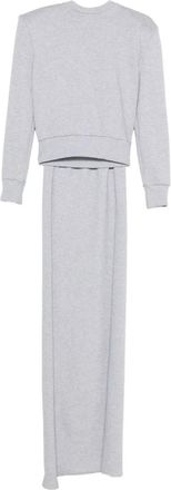Magda Butrym draped-detail crew-neck sweatshirt - women - Fabric - 34 - Grey