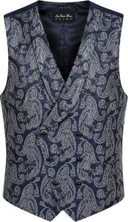 Luigi Bianchi Mantova LBM 1911 Gilet - Heren - Gillet - Blauw - XL - Wol - Kostuums