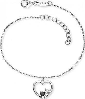 Engelsrufer Womens ERB-YIYAHEART-ZI Ladies Yin Yang Heart Bracelet - Silver - One Size