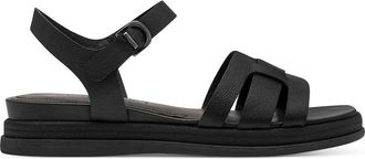 Tamaris Platte sandalen in leer