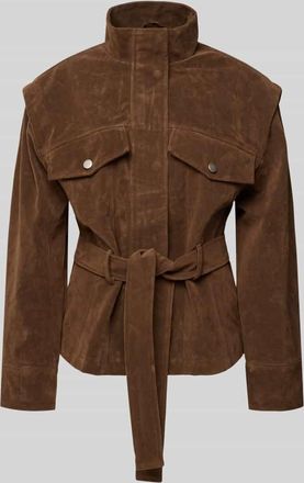 Topshop Jacke in Leder-Optik Modell HARPER in Mittelbraun, Gr&ouml;&szlig;e M