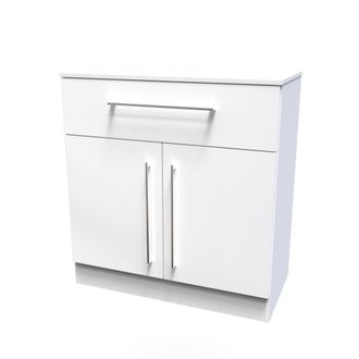 Welcome Furniture Wellington Ready Assembled Sideboard with 1 Drawer & 2 Doors - White Matt & White - Welcome Furniture | TJ Hughes