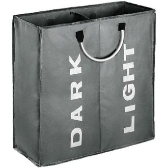 OEM Cesto Para Ropa Sucia Doble - 53 X 53 X 23 Cm - Plegable Con Asas Acolchadas - Para Clasificar Ropa Clara Y Oscura - 2 Unidades