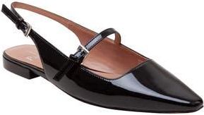 Linea Paolo Celeste Slingback Pointed Toe Flat in Black/black at Nordstrom Rack, Size 9