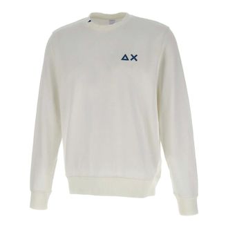 Sun 68 Sweatshirts, male, White, Size: 2XL Basic Fleece Sweatshirt