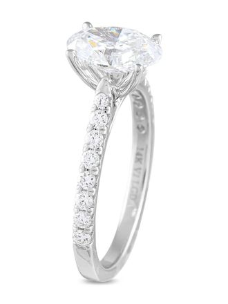 Luxury Bazaar 14K white gold diamond ring - women - 14kt White Gold/Lab Grown Diamond - One Size - Silver