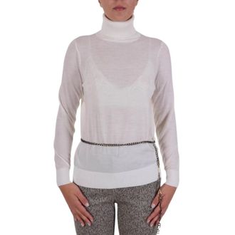 Michael Kors Truien & Vesten, Dames, Beige, M, Wol, Turtleneck Sweater