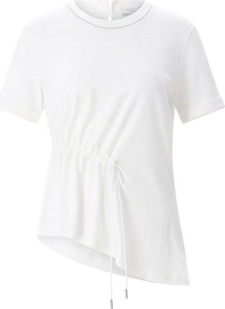 PESERICO T-shirt girocollo con dettagli in strass - - Tops - Donna - Bianco - L